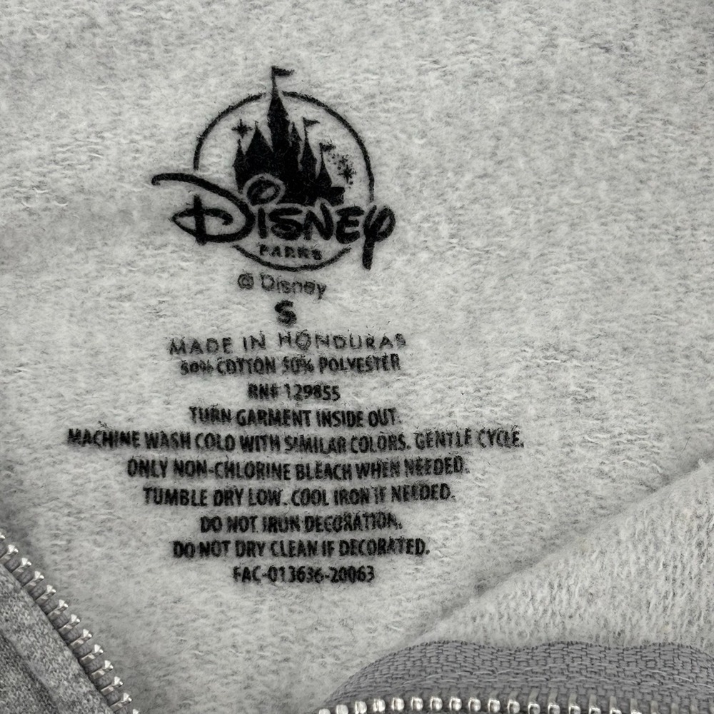 Walt Disney Women's Size Small Zip-up Sweatshirt Hoodie Jacket All 4 Parks Gray - Picture 5 of 7